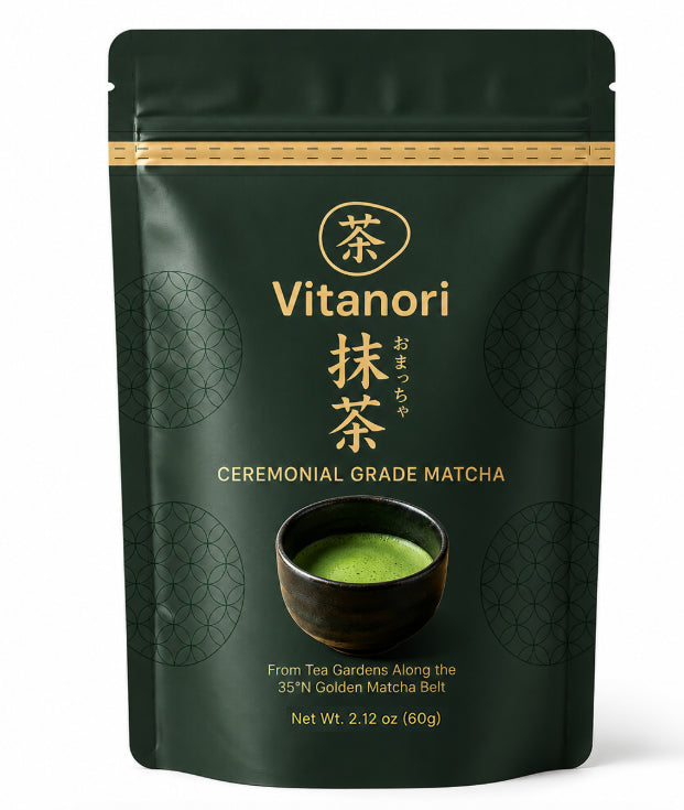Vitanori Matcha Superior Ceremonial Blend – Authentic First Harvest Ceremonial Grade Matcha Green Tea Powder 60g