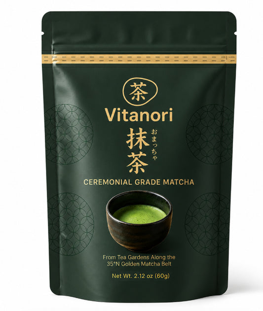 Vitanori Matcha Superior Ceremonial Blend – Authentic First Harvest Ceremonial Grade Matcha Green Tea Powder 60g